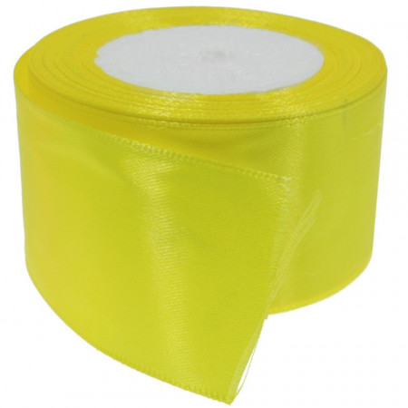 Panglica satinata galben intens 50mm x 21m/rola