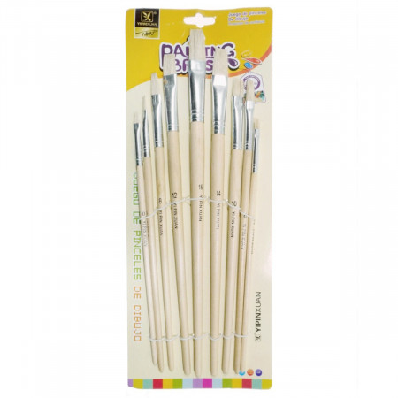 Pensula par porc varf drept maner lemn 9/set Yi Pin Xuan 577-9