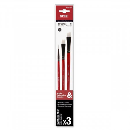 Pensula sintetica varf liner/drept/oblic coada scurta 3/set Artix 3-7-10 PP391-02