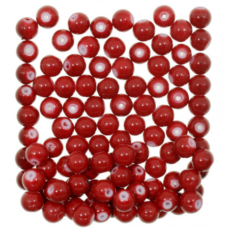 Perla acrilic rotunda rosu inchis 7,5x8,5mm 70g