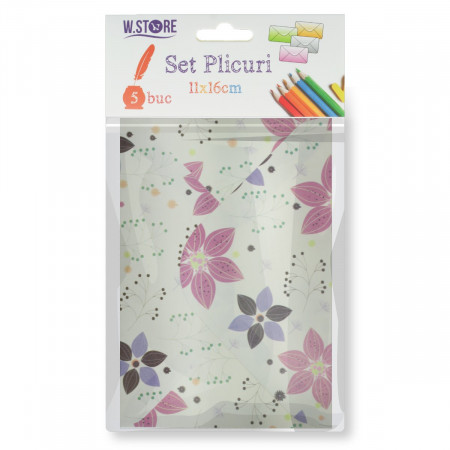 Plic hartie imprimat model 8 16x11cm 5/set 079067/068/069/072