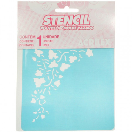 Sablon plastic colt decorativ-6 13x13cm Acrilex 30001