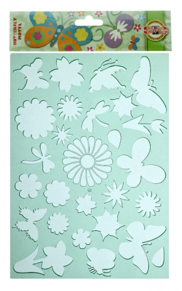 Sablon plastic fluturi/flori 20x31cm Koh-I-Noor K982 007