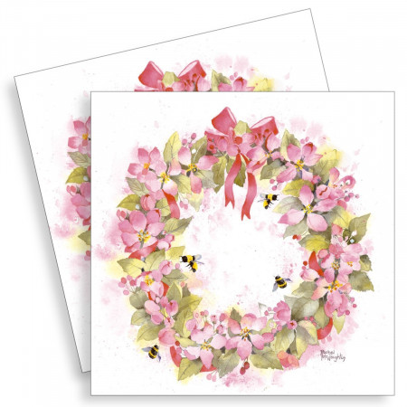 Servetel Coronita cu flori roz 33x33cm 2/set 75639