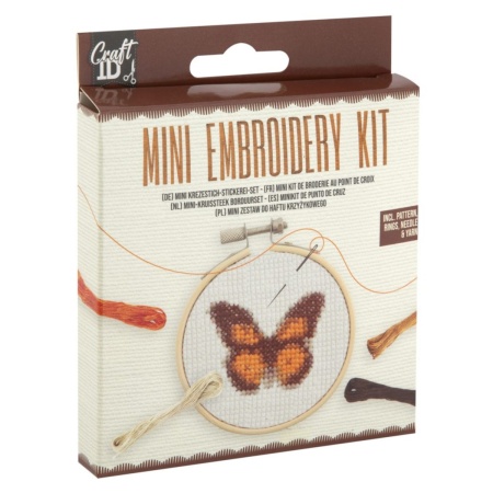 Set broderie cu gherghef 9x10cm Fluture Creative Craft CR1710/GE