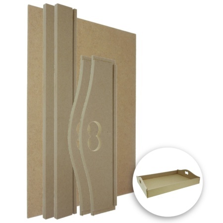 Tava mdf dreptunghiulara de asamblat 35x25x6,5cm 5 piese/set TMDF3