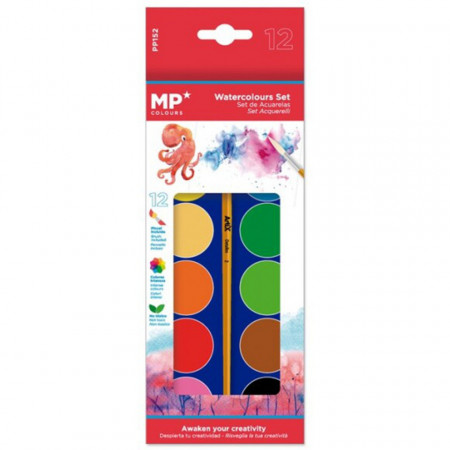 Acuarela 12 culori + pensula/set MP Colours PP152
