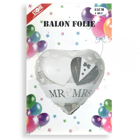 Balon folie nunta MR&MRS 45cm 045586