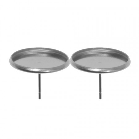 Baza cercei inox cabochon 18mm interior 16mm 2/set