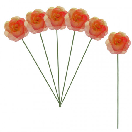 Begonie furnir galben cu rosu 6,5cm cu tija 31cm 6/set