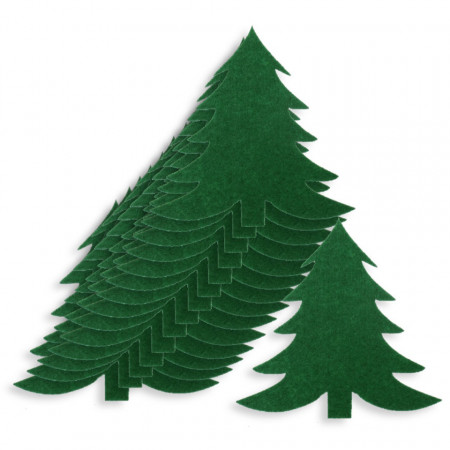 Brad pasla verde cu 5 ramuri 4x4cm 15/set