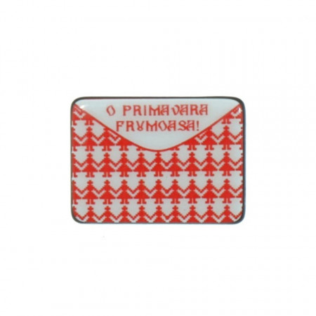Brosa dreptunghiulara cu model traditional 28x22mm 026025