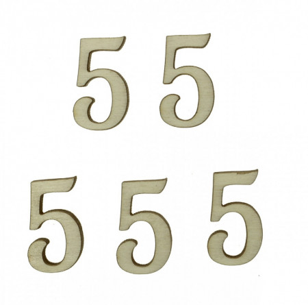 Cifra placaj -5- 2,5cm 5/set
