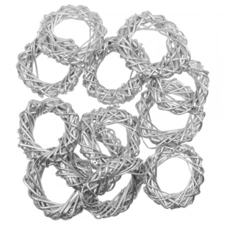Coronita nuiele argintie 5-5,5x1cm 12/set Canea I808S