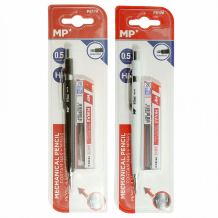 Creion mecanic 0,5mm cu guma + 20mine rezerva MP PE178