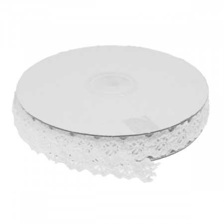 Dantela bumbac alba 1,5cm x 9m