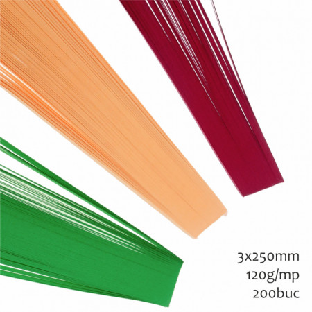 Fasii quilling 3x250mm 120g/mp 200buc