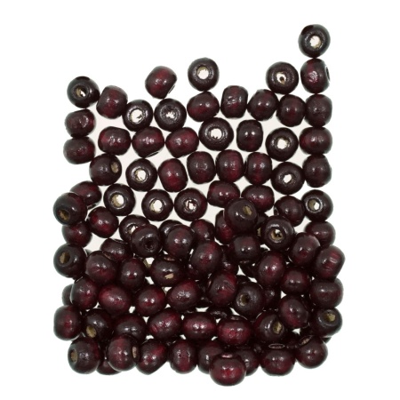 Margele lemn rotunde bordo 7x8mm 20g