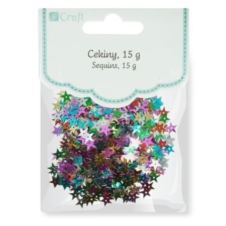 Paiete stea multicolor plastic 8mm 15g/set DP Craft DPCE-037