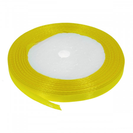 Panglica satinata galben intens 6mm x 21m/rola
