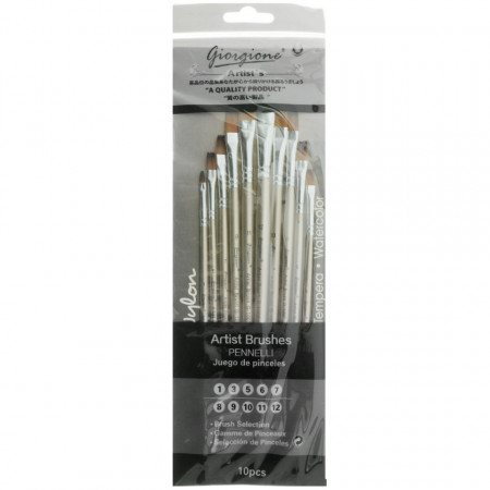 Pensula sintetica varf drept 10/set Giorgione G100-F