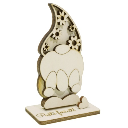 Pitic placaj decupat Paste Fericit! cu inima 5 piese/set 7x4x10,8cm