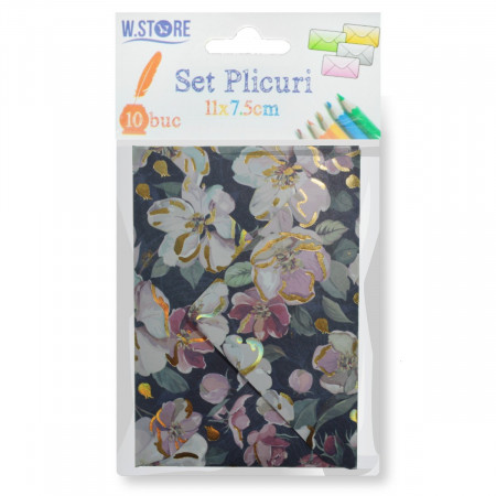 Plic 11x7,5cm 10/set model floral 063619/063616