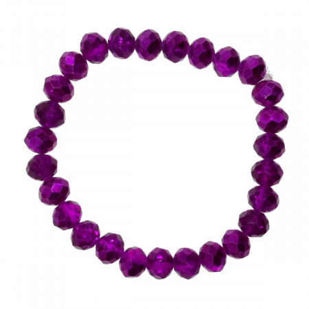 Bratara margele sticla fatetata rondele cyclam 6,5x7,5mm pe elastic