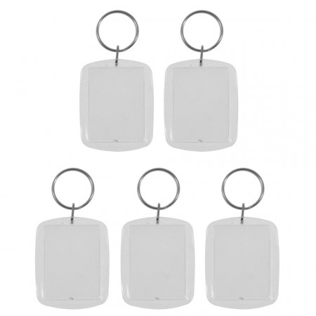 Breloc plastic dreptunghiular colturi rotunjite 4,2x5,2cm 5/set