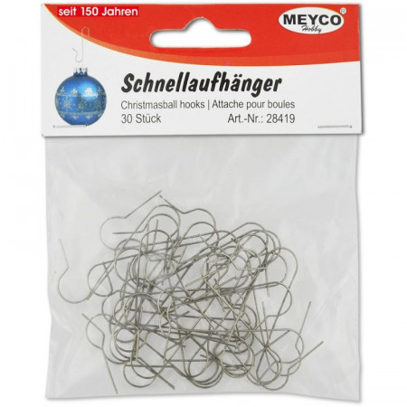 Carlig agatare pentru glob Craciun 30/set Meyco 28419