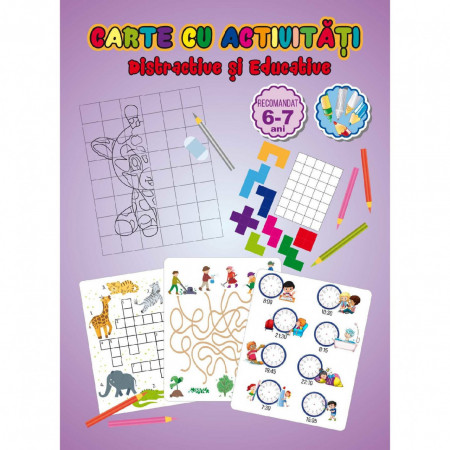 Carte colorat cu activitati 6-7 ani Distractive si Educative 120g 32 pagini