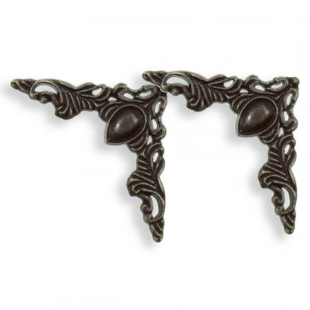 Coltar metalic bronz decorativ 4x4x5,5cm 2/set X401