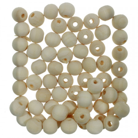Margele lemn rotunde natur 9x10mm 20g 0.20lei/g