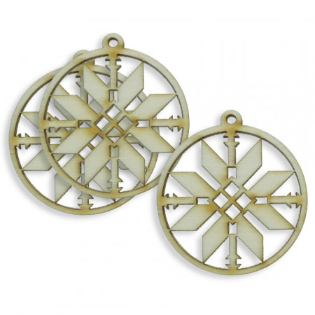 Medalion placaj Etno model-1 4cm 3/set