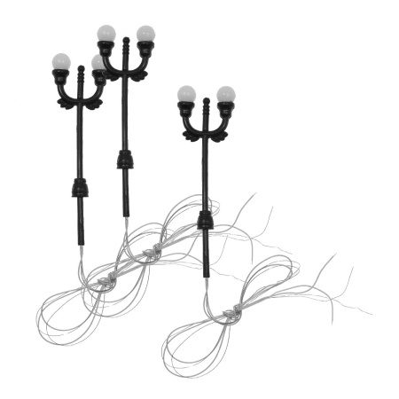 Miniatura felinar cu 2 beculete pentru alimentare 3-9V 6,7x2,1cm 3/set