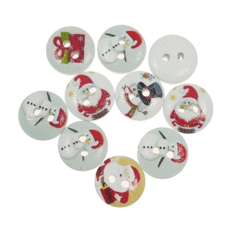 Nasture lemn alb modele iarna multicolor 1,3cm 10/set 121670