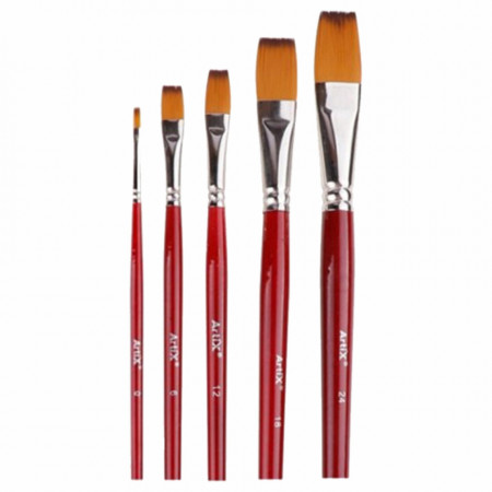 Pensula sintetica varf drept coada lunga Artix PP345