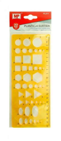 Sablon plastic cu figuri geometrice 22cm MP PL011