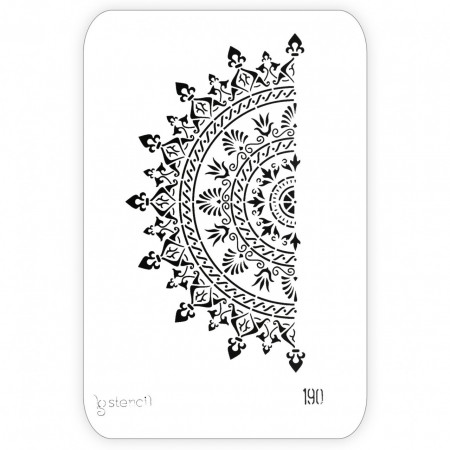 Sablon plastic jumatate mandala 20,7x29,7cm 440190