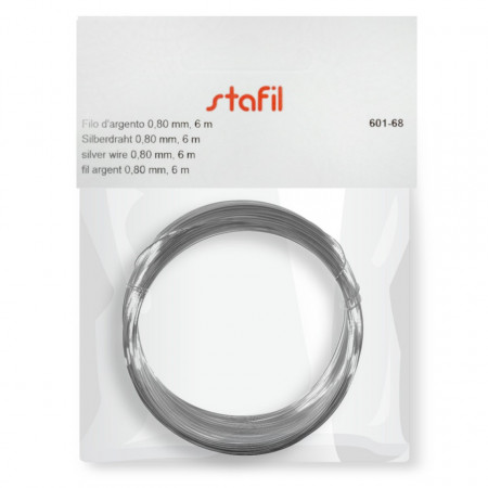 Sarma cupru argintat colac 0,8mm x 6m Stafil 601-68