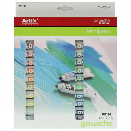 Tempera 24 culori x 12ml/set Artix PP191