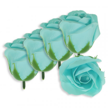 Trandafir din sapun bleu 5cm cu tija din plastic 5/set