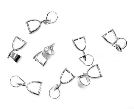 Agatatoare pandant argintie 14mm 8/set