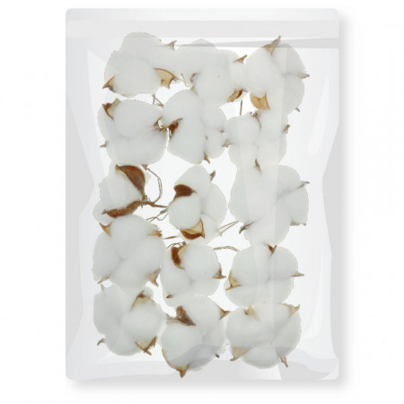 Cap floare bumbac artificial natur 5-6cm 15/set model 1