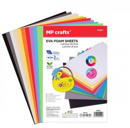 Carton buretat 20x30cm x 2mm 10 culori/set MP PN581