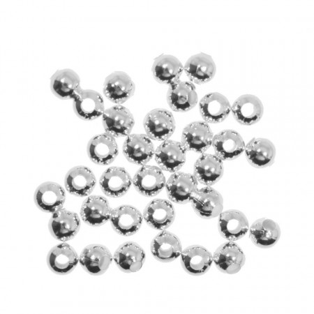 Distantier metalic argintiu sfera 6mm gaura 2mm 9,8g (35buc)