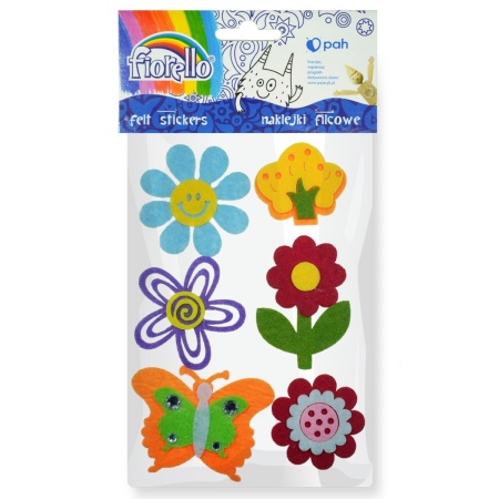 Floare/copac/fluture pasla cu adeziv multicolor 5-7,5cm 6/set Fiorello GR-NP332