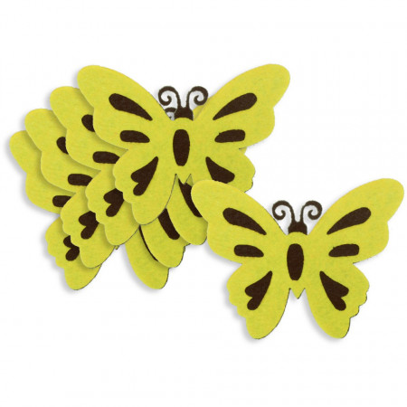 Fluture pasla negru/galben cu adeziv 9x7cm 5/set