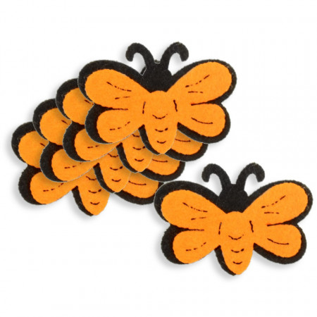 Fluture pasla negru/portocaliu 6x4cm 5/set