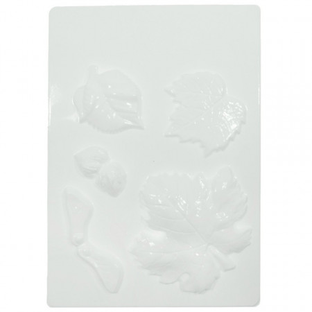 Matrita plastic 3 frunze 6-9,2cm, 2 alune de padure 4,3cm si seminte 8,8cm 200